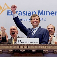 President, CEO & Director, David M. Cole in celebratory gesture of listing on the NYSE Amex after closing the trading day on the New York Stock Exchange. January 30, 2012