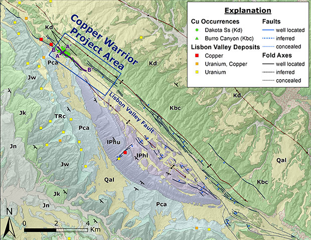 Geologic map of the Copper Warrior area.