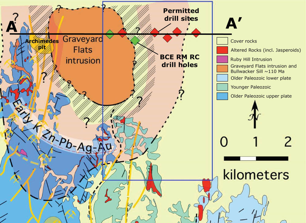 Geological map of Richmond Mountain.
