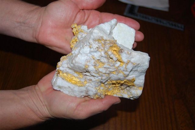 Koonenberry gold with attached "reef" quartz.