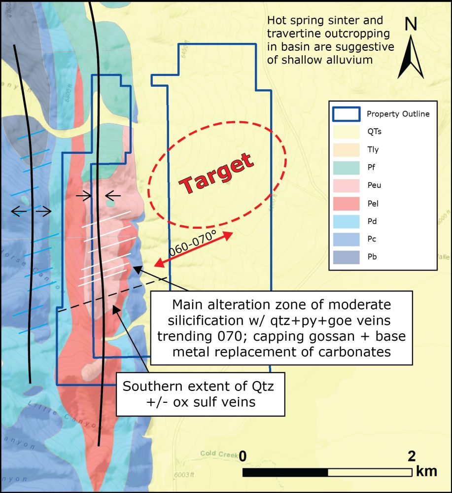Geological map of Trigger project and target areas.