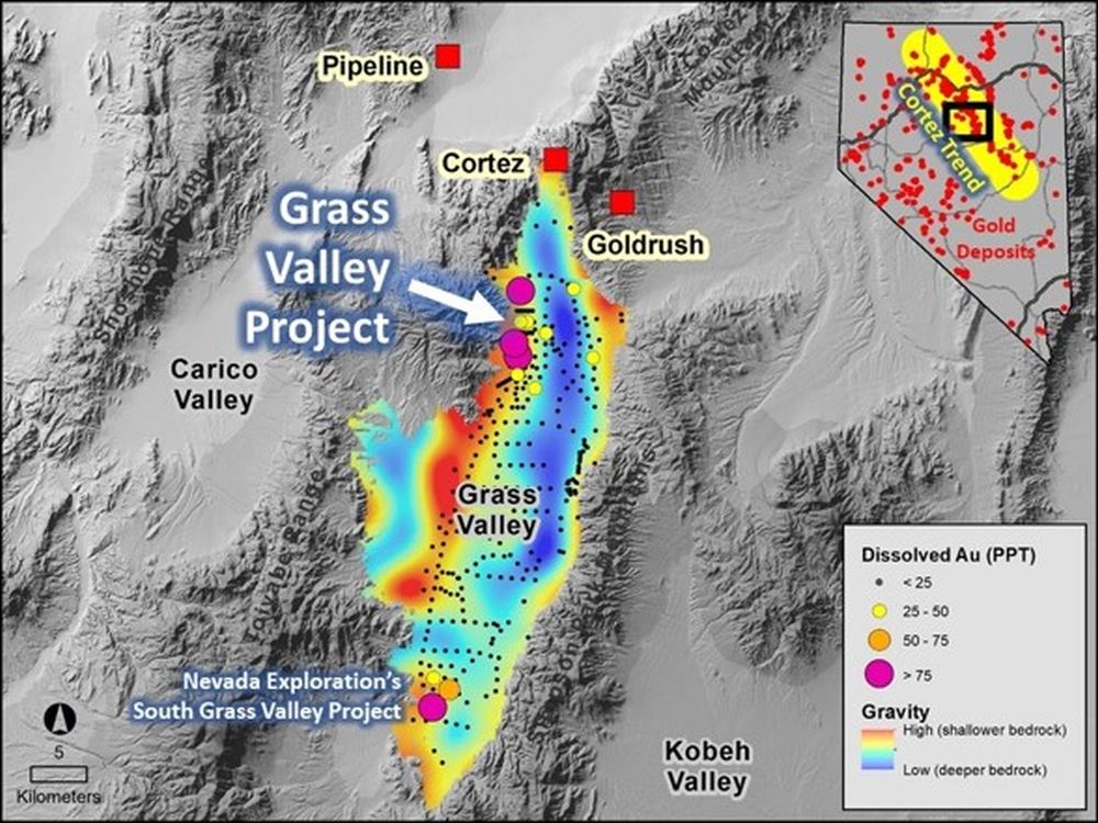 Regional map of the Grass Valley and South Grass Valley projects (from Nevada exploration website https://www.nevadaexploration.com/projects/grass_valley/ Dec 7, 2022)