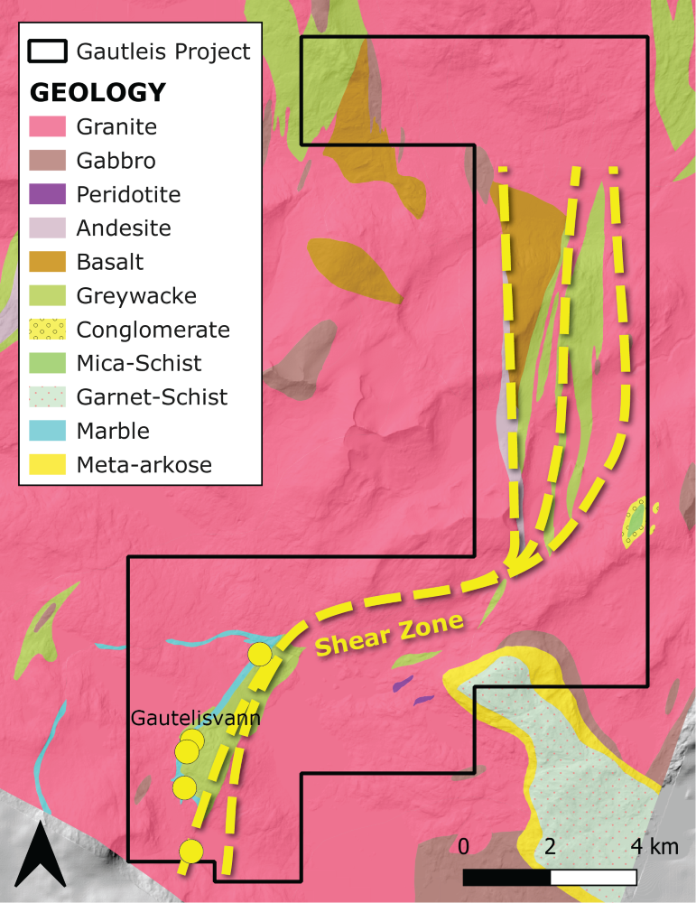 Geologic map of the Gautelis project